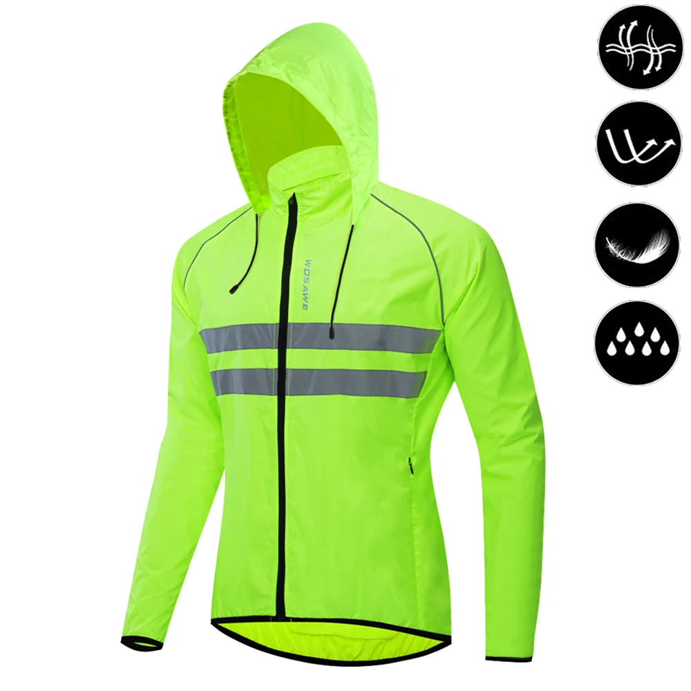 WOSAWE Men’s Packable Reflective Windproof Cycling Jacket